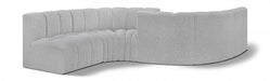 Arc Boucle Fabric 6pc. Sectional Grey - 102Grey-S6D - Vega Furniture