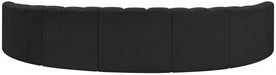 Arc Boucle Fabric 7pc. Sectional Black - 102Black-S7B - Vega Furniture