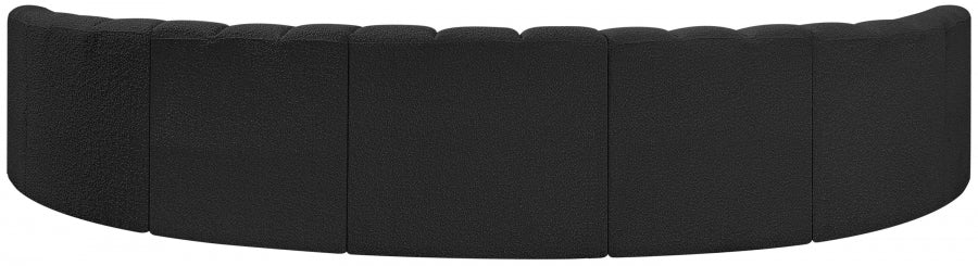 Arc Boucle Fabric 7pc. Sectional Black - 102Black-S7B - Vega Furniture