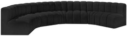 Arc Boucle Fabric 7pc. Sectional Black - 102Black-S7B - Vega Furniture