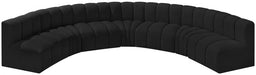 Arc Boucle Fabric 7pc. Sectional Black - 102Black-S7B - Vega Furniture