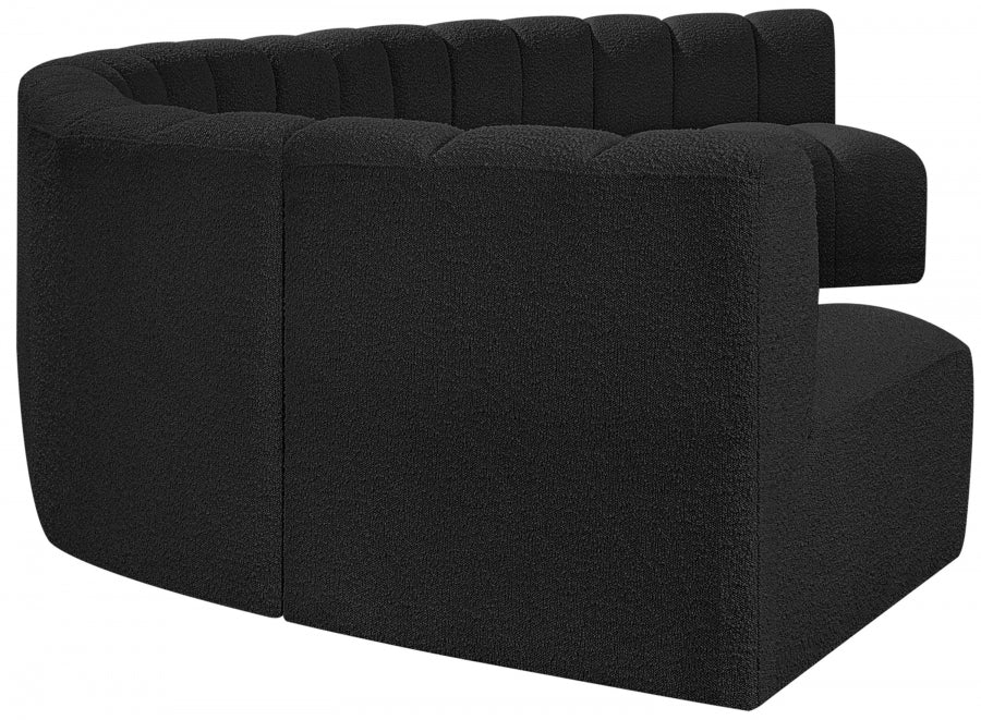 Arc Boucle Fabric 7pc. Sectional Black - 102Black-S7B - Vega Furniture