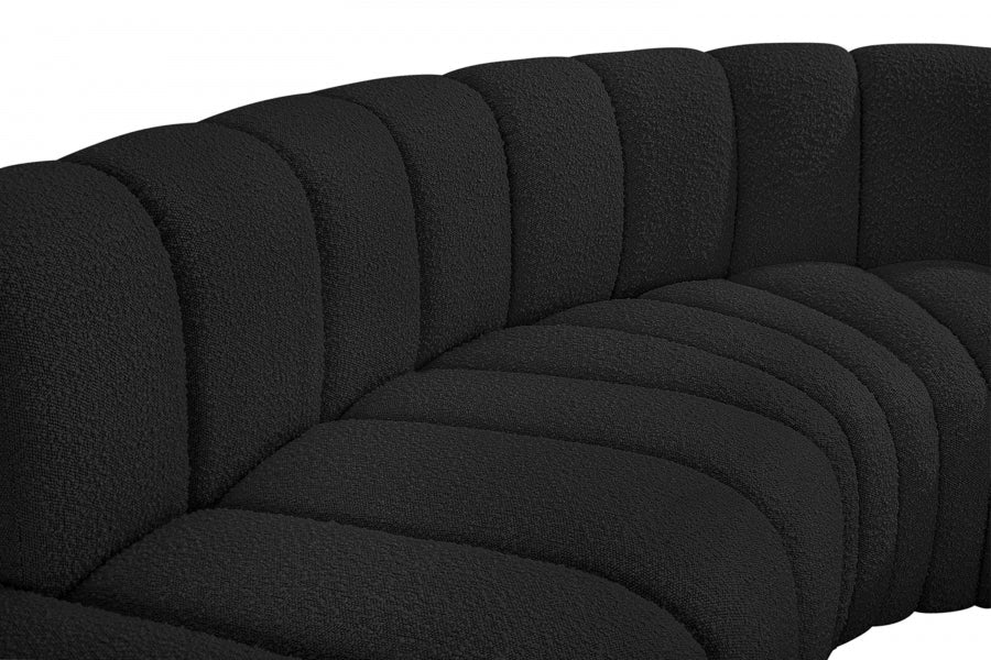 Arc Boucle Fabric 7pc. Sectional Black - 102Black-S7C - Vega Furniture