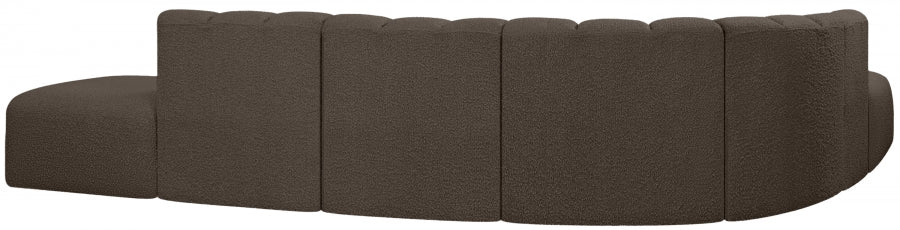 Arc Boucle Fabric 7pc. Sectional Brown - 102Brown-S7A - Vega Furniture