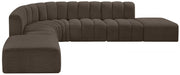 Arc Boucle Fabric 7pc. Sectional Brown - 102Brown-S7A - Vega Furniture