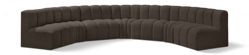 Arc Boucle Fabric 7pc. Sectional Brown - 102Brown-S7B - Vega Furniture