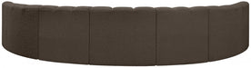 Arc Boucle Fabric 7pc. Sectional Brown - 102Brown-S7B - Vega Furniture