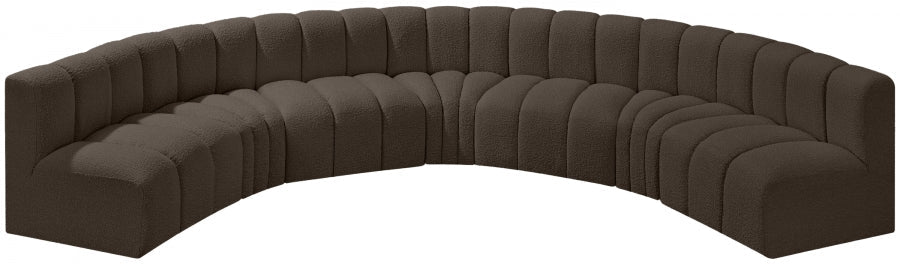 Arc Boucle Fabric 7pc. Sectional Brown - 102Brown-S7B - Vega Furniture
