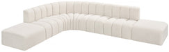 Arc Boucle Fabric 7pc. Sectional Cream - 102Cream-S7A - Vega Furniture