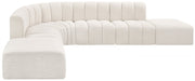 Arc Boucle Fabric 7pc. Sectional Cream - 102Cream-S7A - Vega Furniture