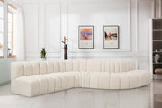 Arc Boucle Fabric 7pc. Sectional Cream - 102Cream-S7C - Vega Furniture