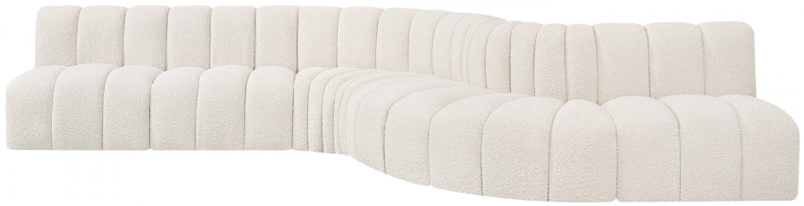 Arc Boucle Fabric 7pc. Sectional Cream - 102Cream-S7C - Vega Furniture