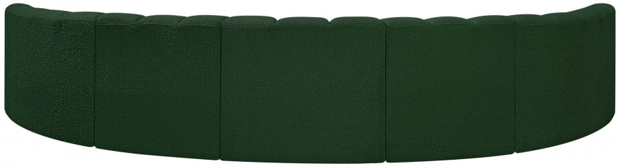 Arc Boucle Fabric 7pc. Sectional Green - 102Green-S7B - Vega Furniture