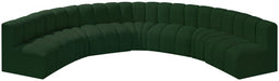 Arc Boucle Fabric 7pc. Sectional Green - 102Green-S7B - Vega Furniture