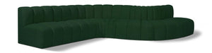 Arc Boucle Fabric 7pc. Sectional Green - 102Green-S7C - Vega Furniture