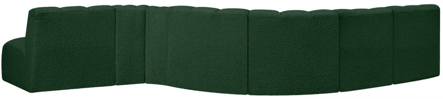 Arc Boucle Fabric 7pc. Sectional Green - 102Green-S7C - Vega Furniture