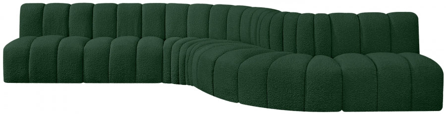 Arc Boucle Fabric 7pc. Sectional Green - 102Green-S7C - Vega Furniture