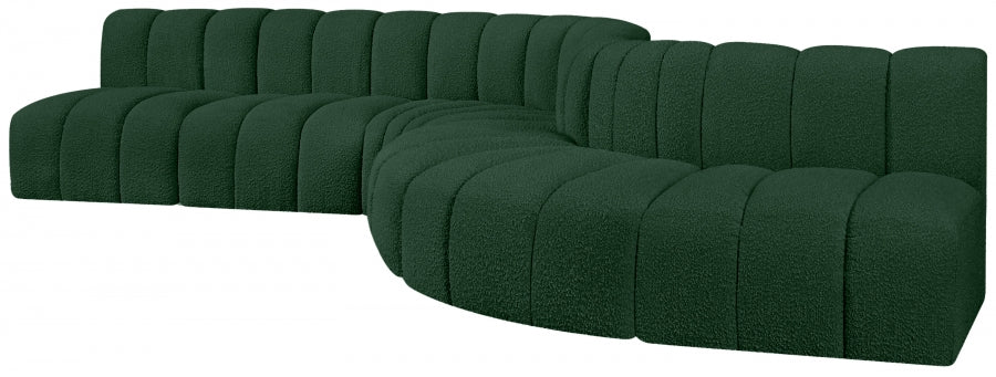 Arc Boucle Fabric 7pc. Sectional Green - 102Green-S7C - Vega Furniture