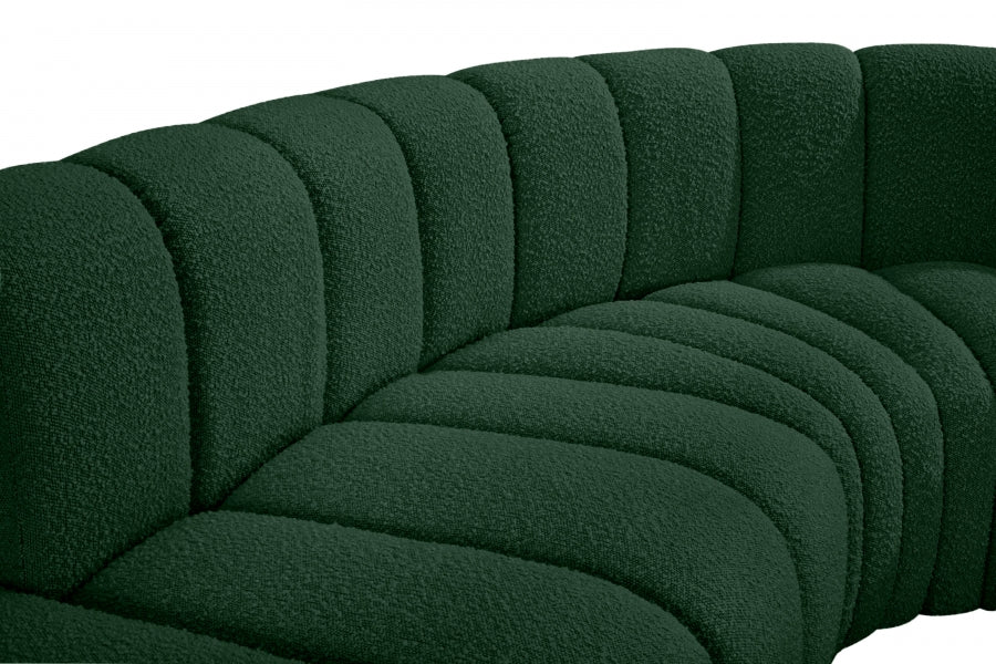 Arc Boucle Fabric 7pc. Sectional Green - 102Green-S7C - Vega Furniture