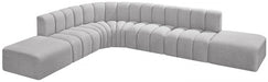 Arc Boucle Fabric 7pc. Sectional Grey - 102Grey-S7A - Vega Furniture