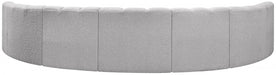 Arc Boucle Fabric 7pc. Sectional Grey - 102Grey-S7B - Vega Furniture