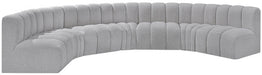 Arc Boucle Fabric 7pc. Sectional Grey - 102Grey-S7B - Vega Furniture