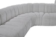 Arc Boucle Fabric 7pc. Sectional Grey - 102Grey-S7C - Vega Furniture