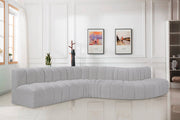 Arc Boucle Fabric 7pc. Sectional Grey - 102Grey-S7C - Vega Furniture