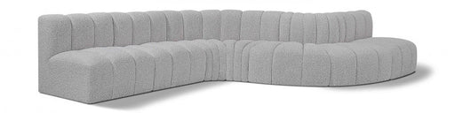 Arc Boucle Fabric 7pc. Sectional Grey - 102Grey-S7C - Vega Furniture