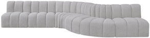 Arc Boucle Fabric 7pc. Sectional Grey - 102Grey-S7C - Vega Furniture