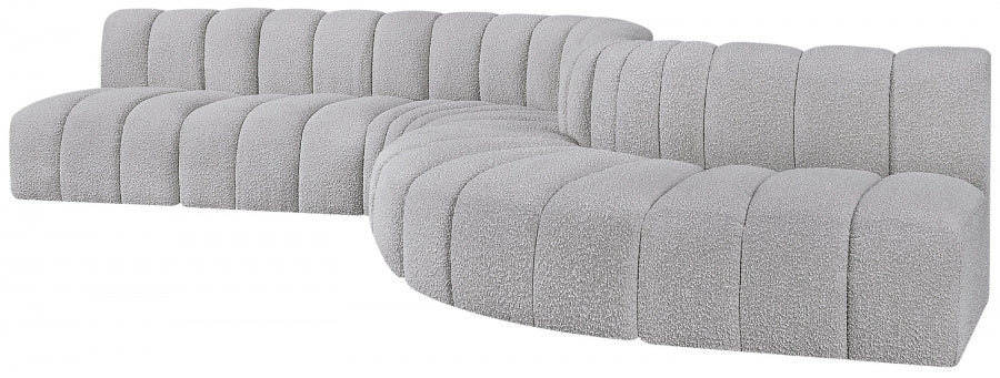 Arc Boucle Fabric 7pc. Sectional Grey - 102Grey-S7C - Vega Furniture