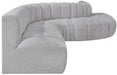 Arc Boucle Fabric 7pc. Sectional Grey - 102Grey-S7C - Vega Furniture