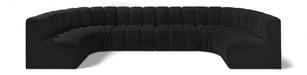 Arc Boucle Fabric 8pc. Sectional Black - 102Black-S8A - Vega Furniture