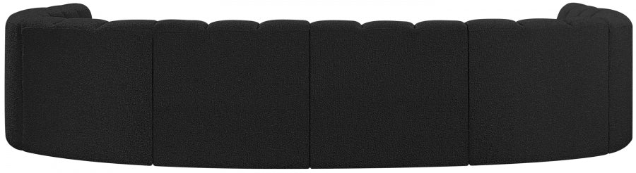 Arc Boucle Fabric 8pc. Sectional Black - 102Black-S8A - Vega Furniture