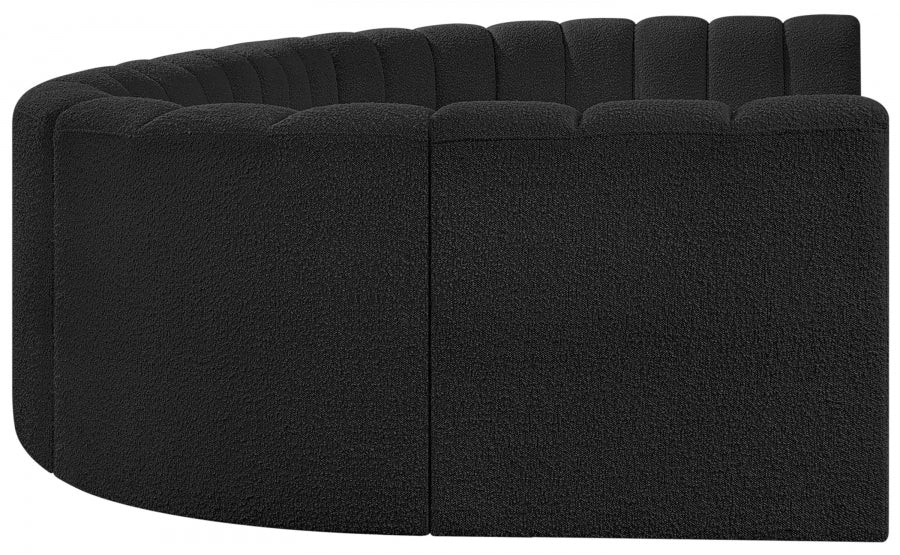 Arc Boucle Fabric 8pc. Sectional Black - 102Black-S8A - Vega Furniture