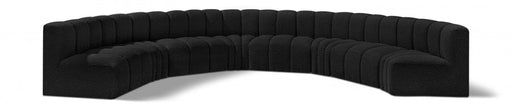 Arc Boucle Fabric 8pc. Sectional Black - 102Black-S8B - Vega Furniture