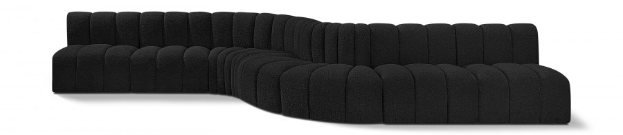 Arc Boucle Fabric 8pc. Sectional Black - 102Black-S8C - Vega Furniture