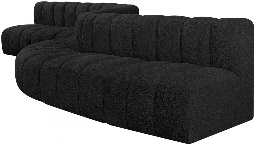 Arc Boucle Fabric 8pc. Sectional Black - 102Black-S8C - Vega Furniture