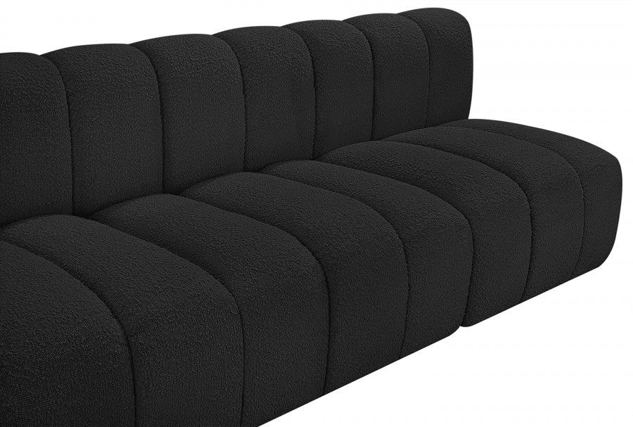 Arc Boucle Fabric 8pc. Sectional Black - 102Black-S8C - Vega Furniture