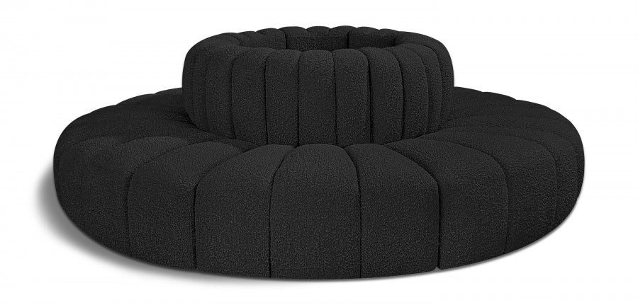 Arc Boucle Fabric 8pc. Sectional Black - 102Black-S8D - Vega Furniture