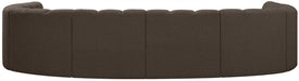 Arc Boucle Fabric 8pc. Sectional Brown - 102Brown-S8A - Vega Furniture