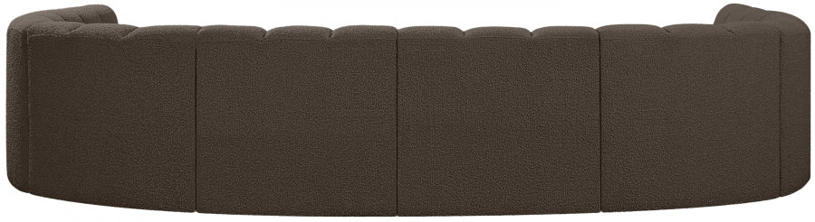 Arc Boucle Fabric 8pc. Sectional Brown - 102Brown-S8A - Vega Furniture