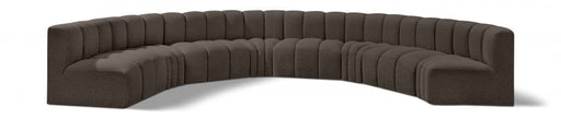Arc Boucle Fabric 8pc. Sectional Brown - 102Brown-S8B - Vega Furniture