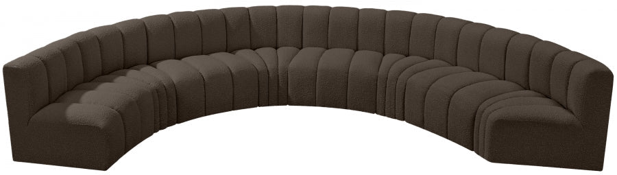 Arc Boucle Fabric 8pc. Sectional Brown - 102Brown-S8B - Vega Furniture