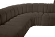 Arc Boucle Fabric 8pc. Sectional Brown - 102Brown-S8C - Vega Furniture