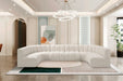Arc Boucle Fabric 8pc. Sectional Cream - 102Cream-S8A - Vega Furniture