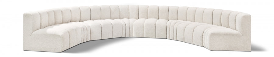 Arc Boucle Fabric 8pc. Sectional Cream - 102Cream-S8B - Vega Furniture