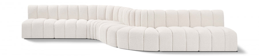 Arc Boucle Fabric 8pc. Sectional Cream - 102Cream-S8C - Vega Furniture