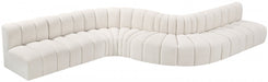 Arc Boucle Fabric 8pc. Sectional Cream - 102Cream-S8C - Vega Furniture