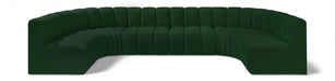 Arc Boucle Fabric 8pc. Sectional Green - 102Green-S8A - Vega Furniture